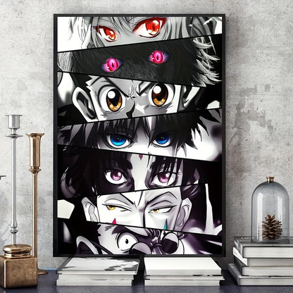 1-piece anime eyes art poster canvas painting, 40x60cm, modern home decoration for living room or kids bedroom, unframed.