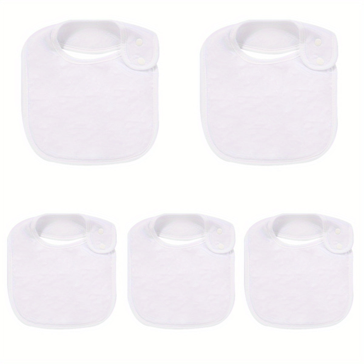 Set of 5 Organic Cotton Baby Snap Bibs - Adjustable, Easy to Clean & Ideal for Newborns and Infants!