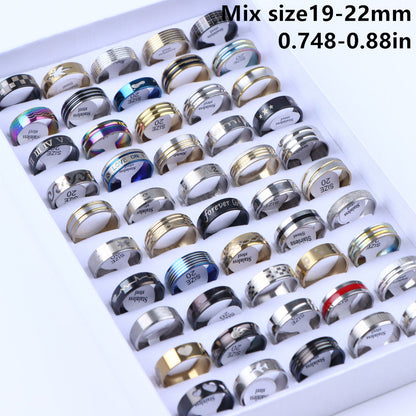 Set of 20 Fashion Rings crafted from durable Stainless Steel featuring a Wide Band and Adorable Heart Design. Perfect for mixing and matching with everyday outfits, suitable for both Men and Women. Comes packaged in an Opp Bag.