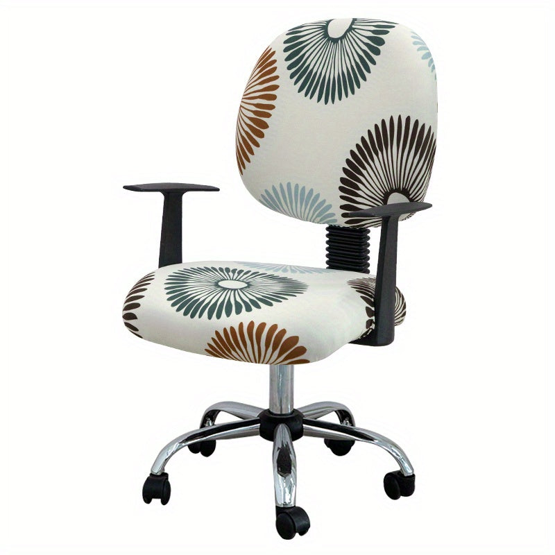 Elastic computer office chair cover, washable, for 2 chairs.