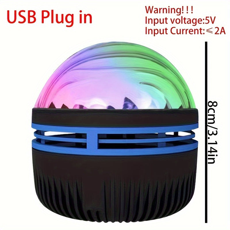 USB-powered water ripple projection lamp for bedroom and living room decor, perfect gift for holidays and birthdays with a modern style and space theme.