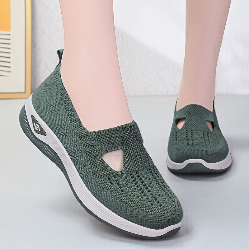 Women's Slip-On Sneakers - Breathable Fabric, Rubber Sole, Low-Top, All-Season Shoes