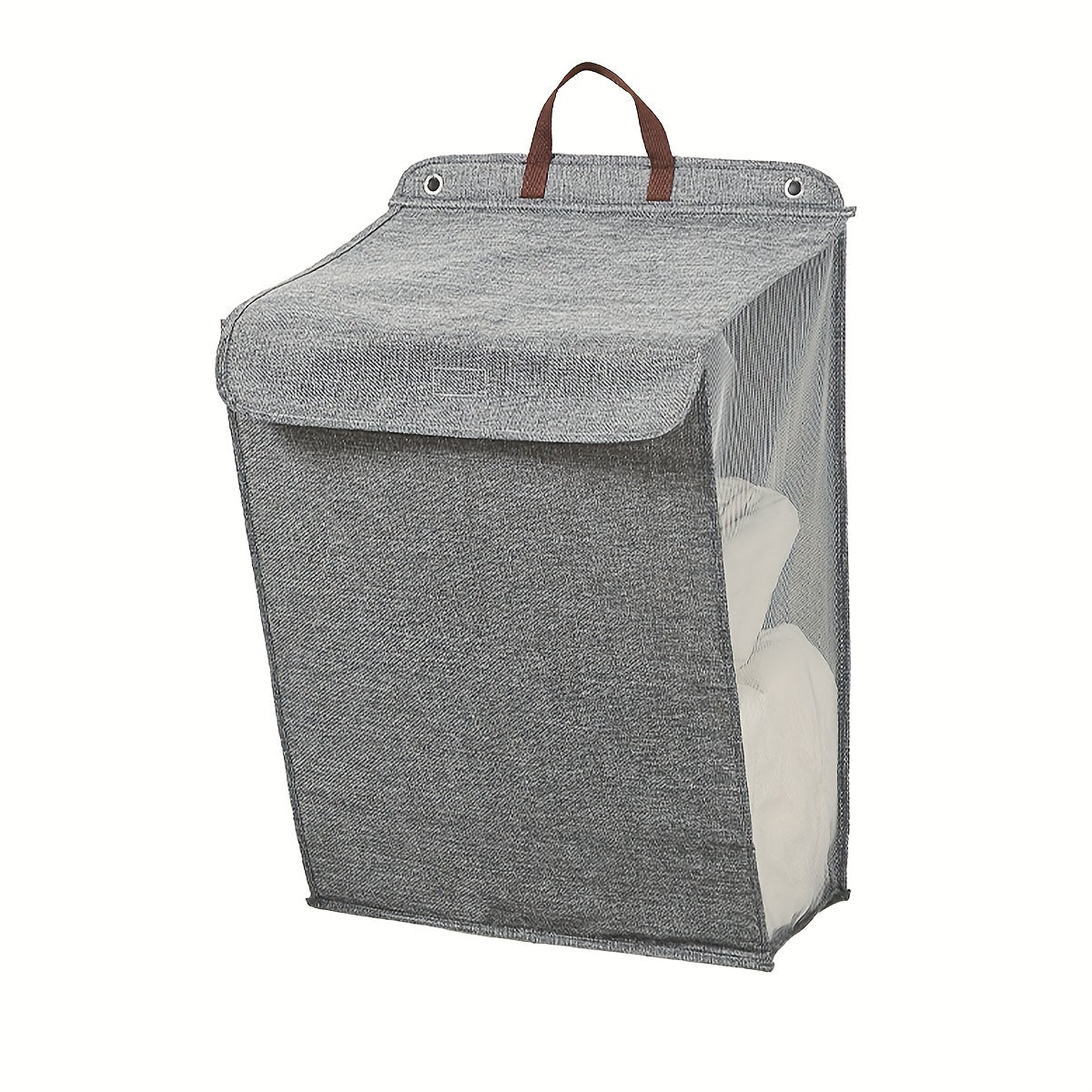 Multifunctional Folding Laundry Basket - Polyester Clothes Storage Hamper that is Wall-Mountable and Washable for Home Organization.