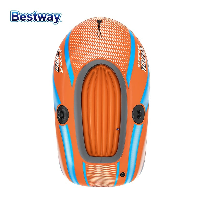 Durable inflatable kayak for 1-3 people with fast inflation system for thrilling water adventures.