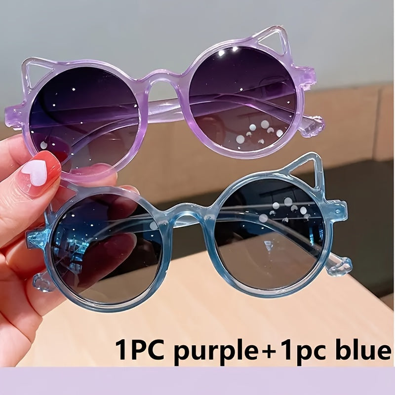 2-Pack of Cat Ear Glasses with Durable PC Frame and AC Lenses, Perfect for Teens' Hiking and Parties, Ideal for Valentine's Day and Spring Festival Gifts.