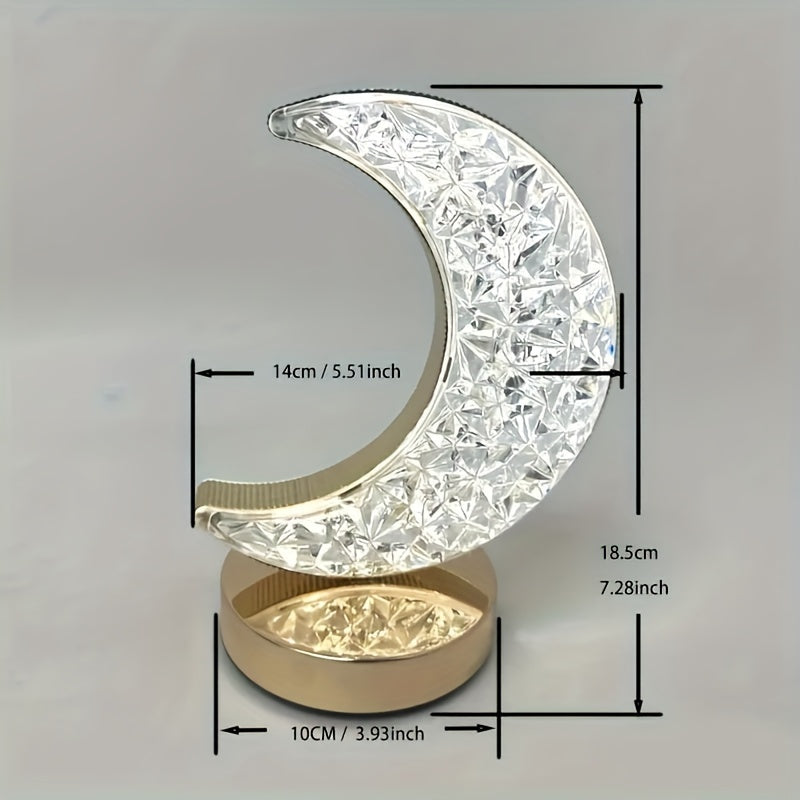 Modern night light with starry moon design, USB powered high-quality decorative bedside lamp.