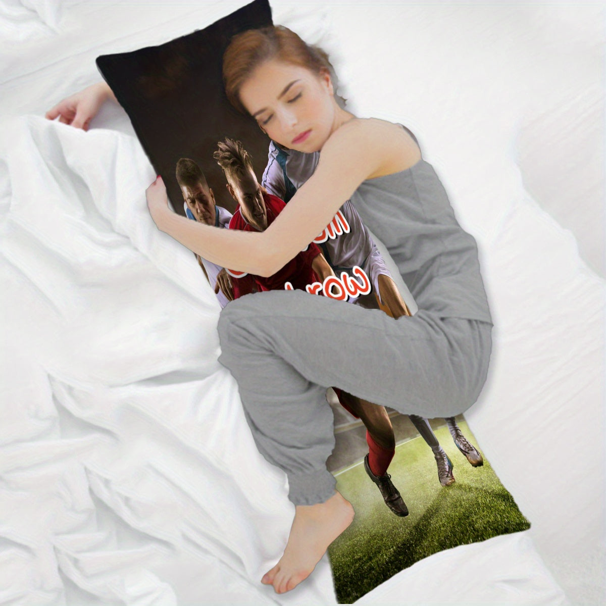 Personalized Extra Long Body Pillow measuring 50.8x137.16 cm, with Custom Plush Throw Pillowcase, Double-Sided Printing in Various Colors. Does not include Insert. Perfect for showcasing Anime, Family, and Idol Photos.