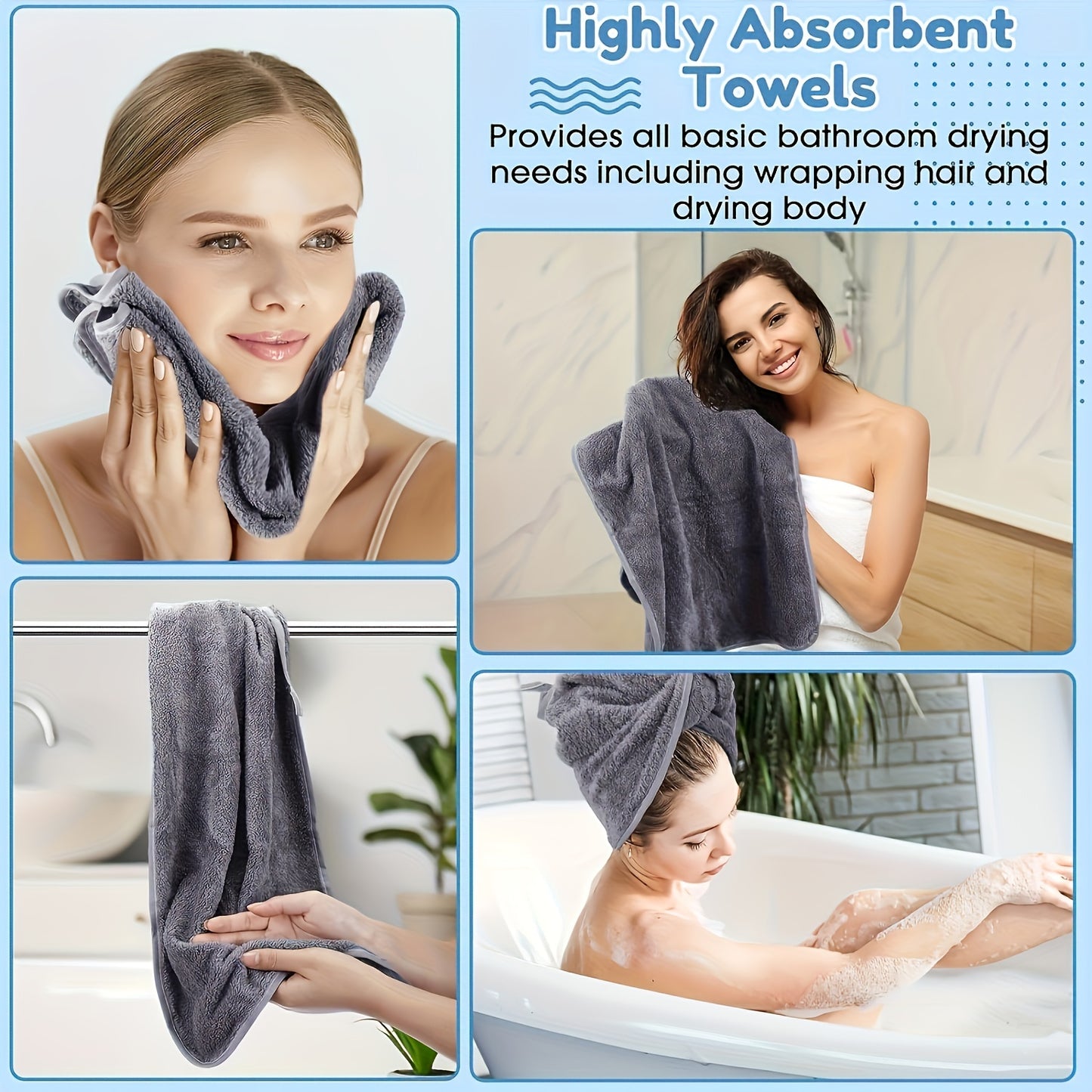 Soft and absorbent hand towel set (5/10pcs) for bathroom, gym, hotel, and spa. Made of durable polyester with contemporary design.