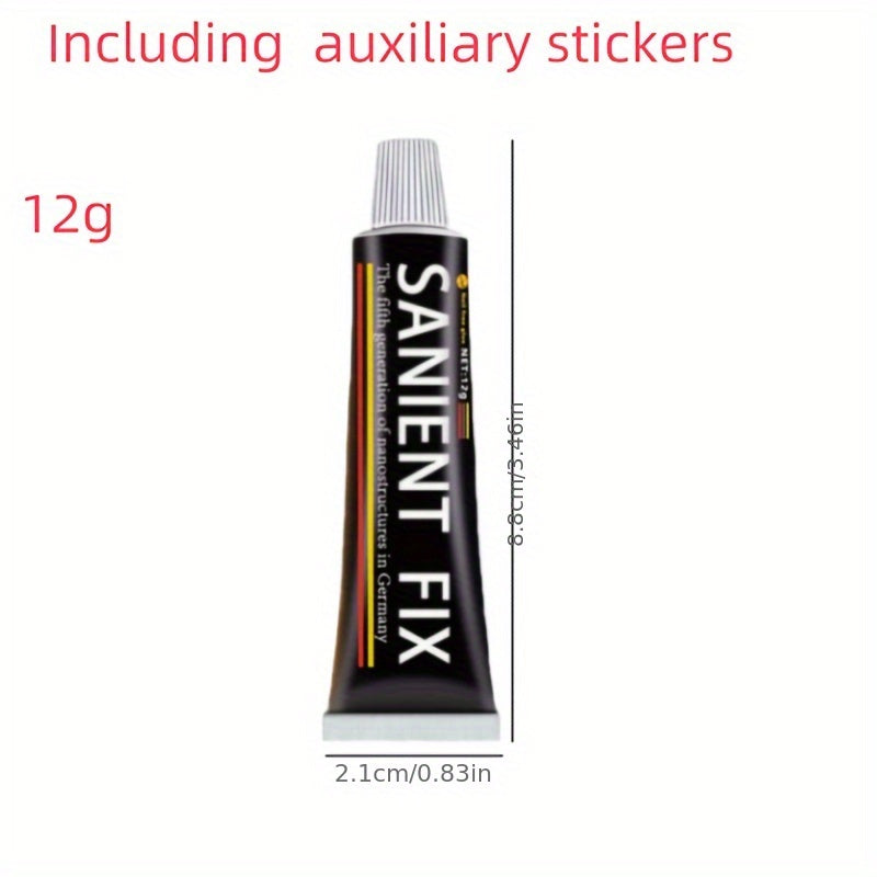 1pc SANIEN FIX Multi-Purpose Adhesive Tube with Nail-Free Stickers - High-Strength, No-Drill, Waterproof Glue for Kitchen & Bathroom - Suitable for plastic, concrete, glass, metal surfaces.