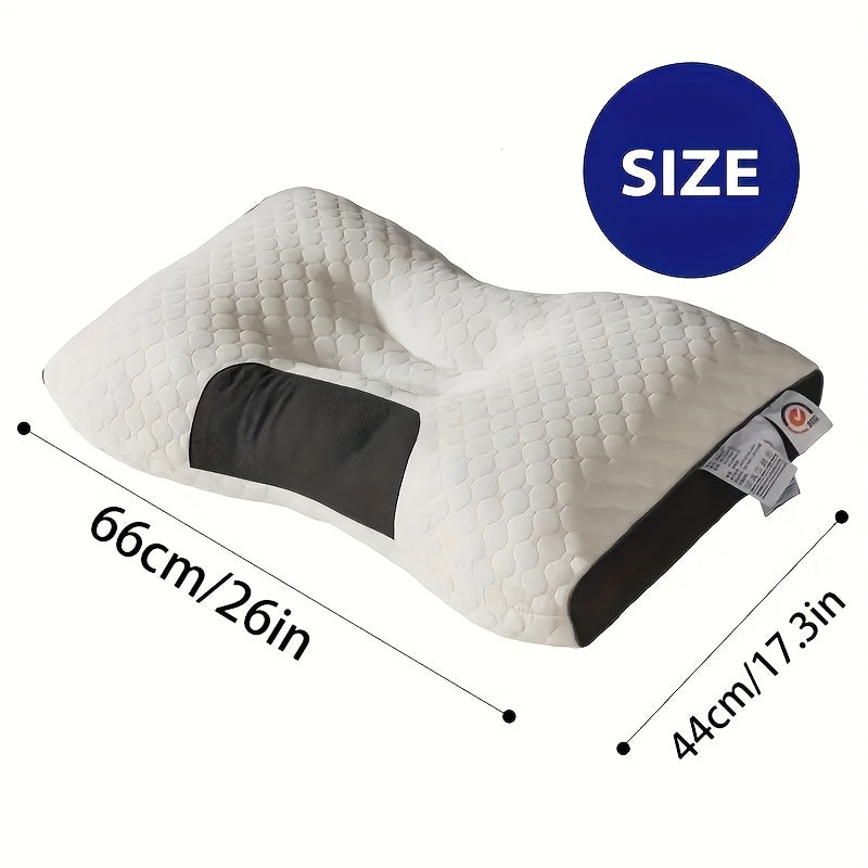 Ergonomic Cervical Neck Support Pillows for Spine Alignment and Deep Sleep - Choose from 1 or 2 pieces. Designed for Comfortable Side and Back Sleeping, these pillows are Durable and Machine Washable. Made with Polyester Fiber for All-Season Comfort