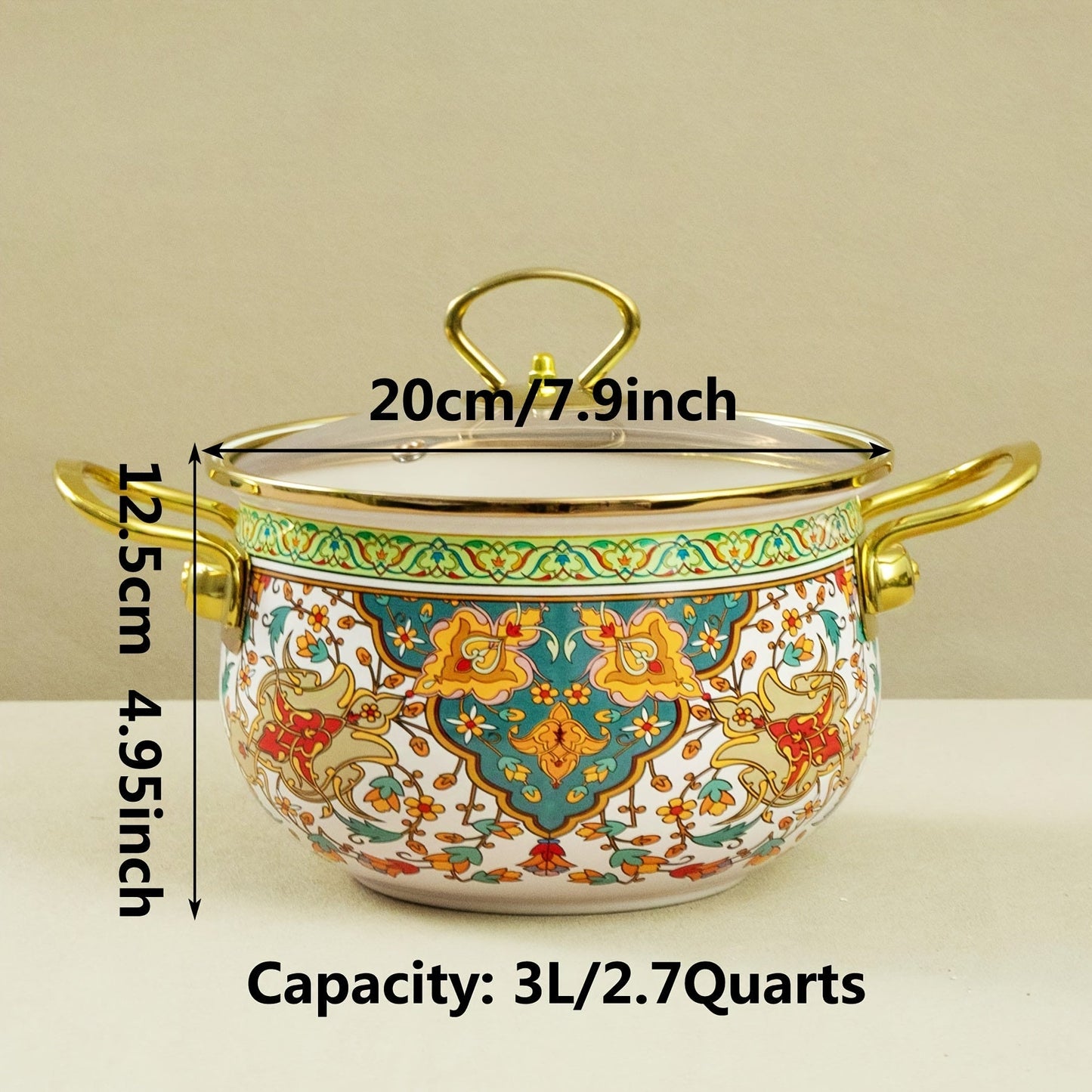 Durable Vintage Enamel Soup & Stew Pot - Versatile Cookware for Induction and Gas Stoves, Thick and Dependable