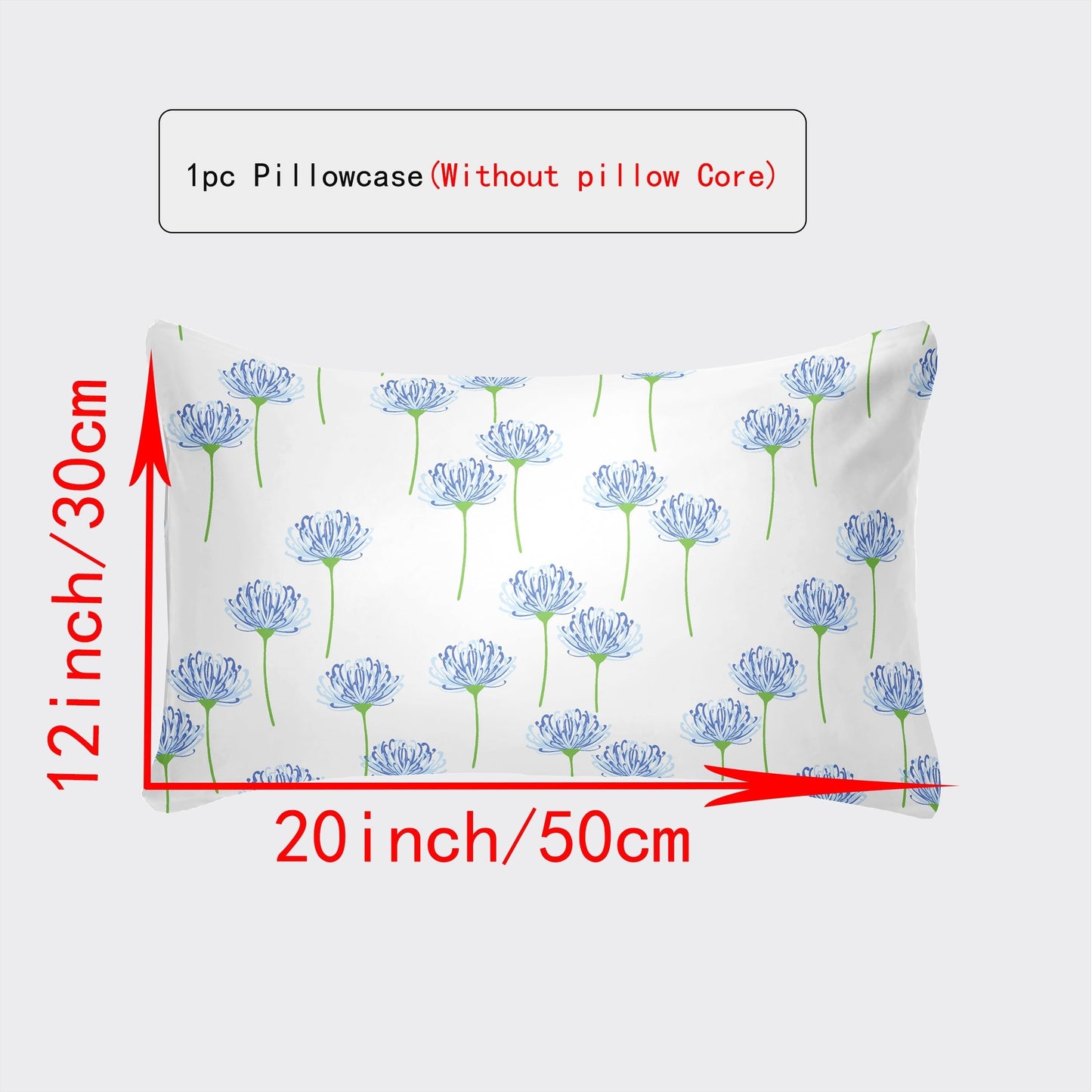 Luxurious Pillowcase with Envelope Closure - Available in Various Sizes (30x50cm to 50x75cm) - Stylish Designs in White, Gray Plaid, Red Plaid, Green Botanicals, Leopard Print, and Geometric Patterns - Suitable for Every Season, Great for Home Decor Gifts