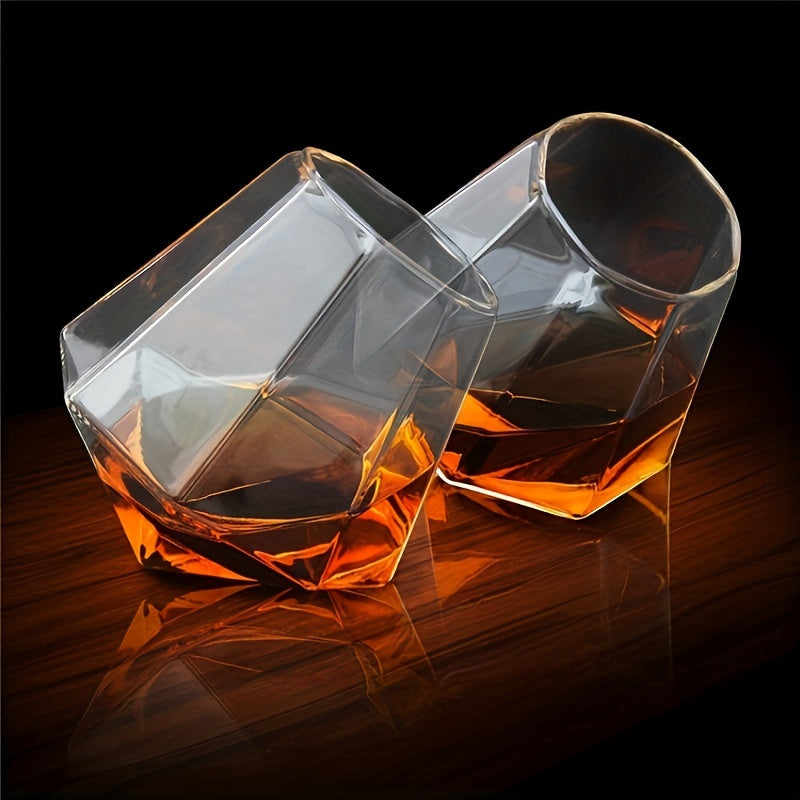 Gravity-defying whiskey glass designed for stability and durability, ideal for bars, hotels, and home.