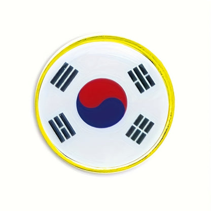 Set of 20 South Korea Flag Lapel Pins - Alloy Brooches featuring National Emblem for Suits and Jackets