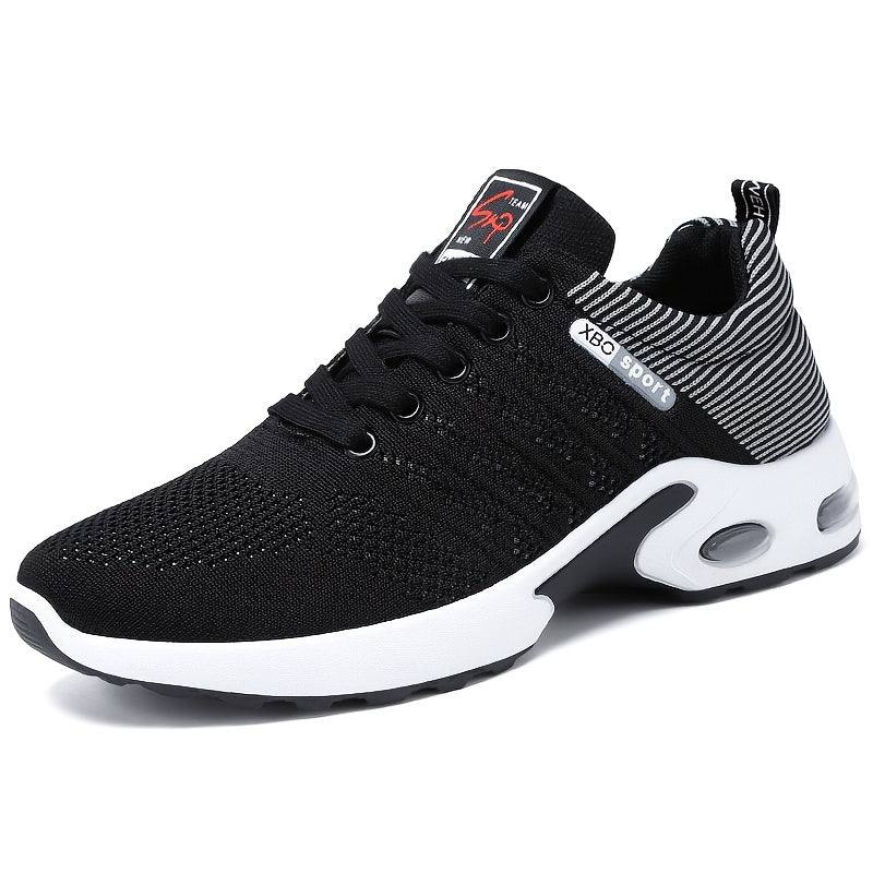 Breathable low top athletic sneakers for men with PVC sole and soft fabric upper/inner/insole, ideal for spring/fall season.