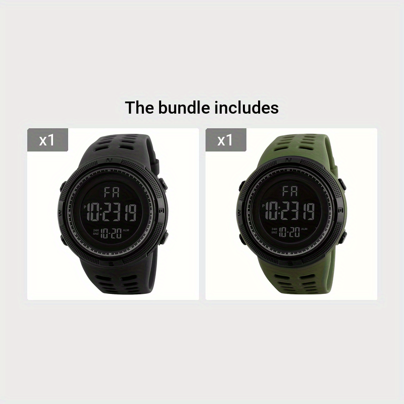 A versatile and stylish outdoor sports watch for men, featuring multiple functions and a luminous display.