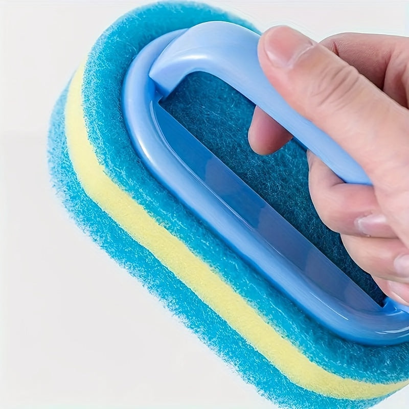 This versatile sponge cleaning brush can handle a variety of cleaning tasks in the bathroom, bathtub, and on tile surfaces. It is also great for kitchen cleaning, dishwashing, and pot scrubbing. With its durable design and powerful stain removal