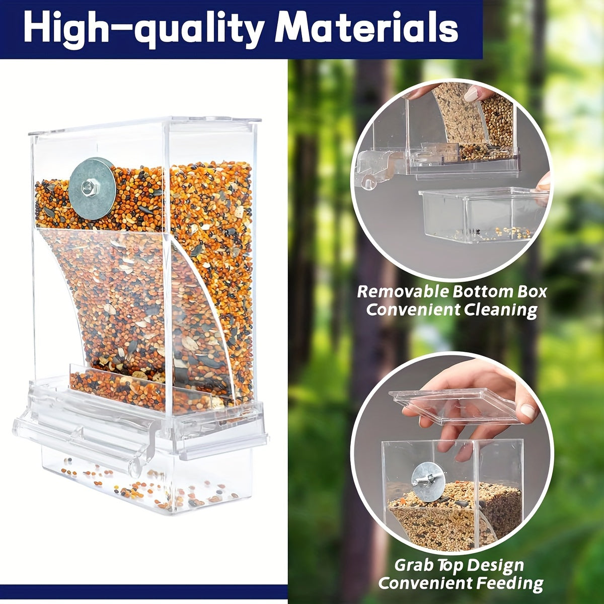 1 ClearView Automatic Bird Feeder for Budgies, Canaries, Cockatiels, Finches - Transparent, No-Spill, No-Mess, Durable Plastic, Easy Assembly, No Electricity Required