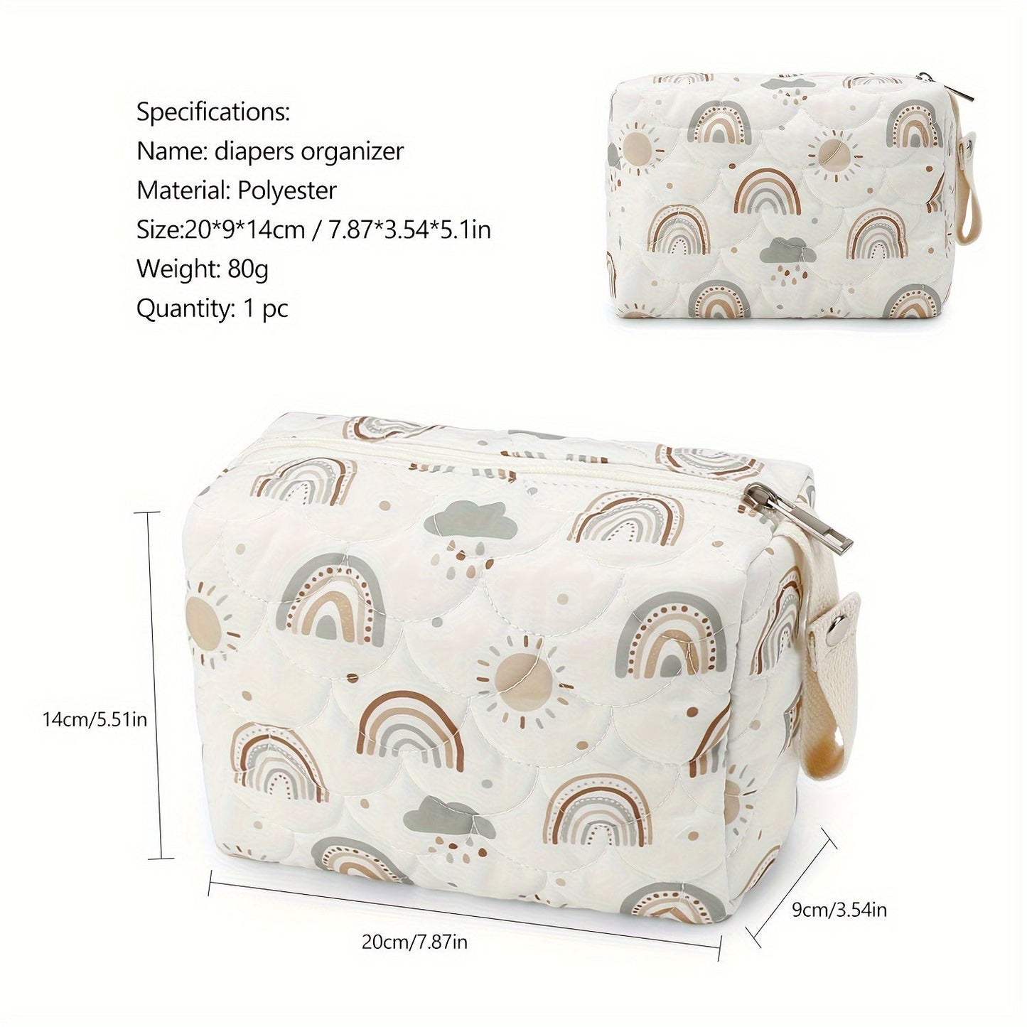 Keep your baby's diapers organized with this convenient 1pc Baby Diaper Storage Bag. Made of durable polyester, this portable diaper organizer features an adjustable strap for easy attachment to strollers. Perfect for travel, it holds all your baby