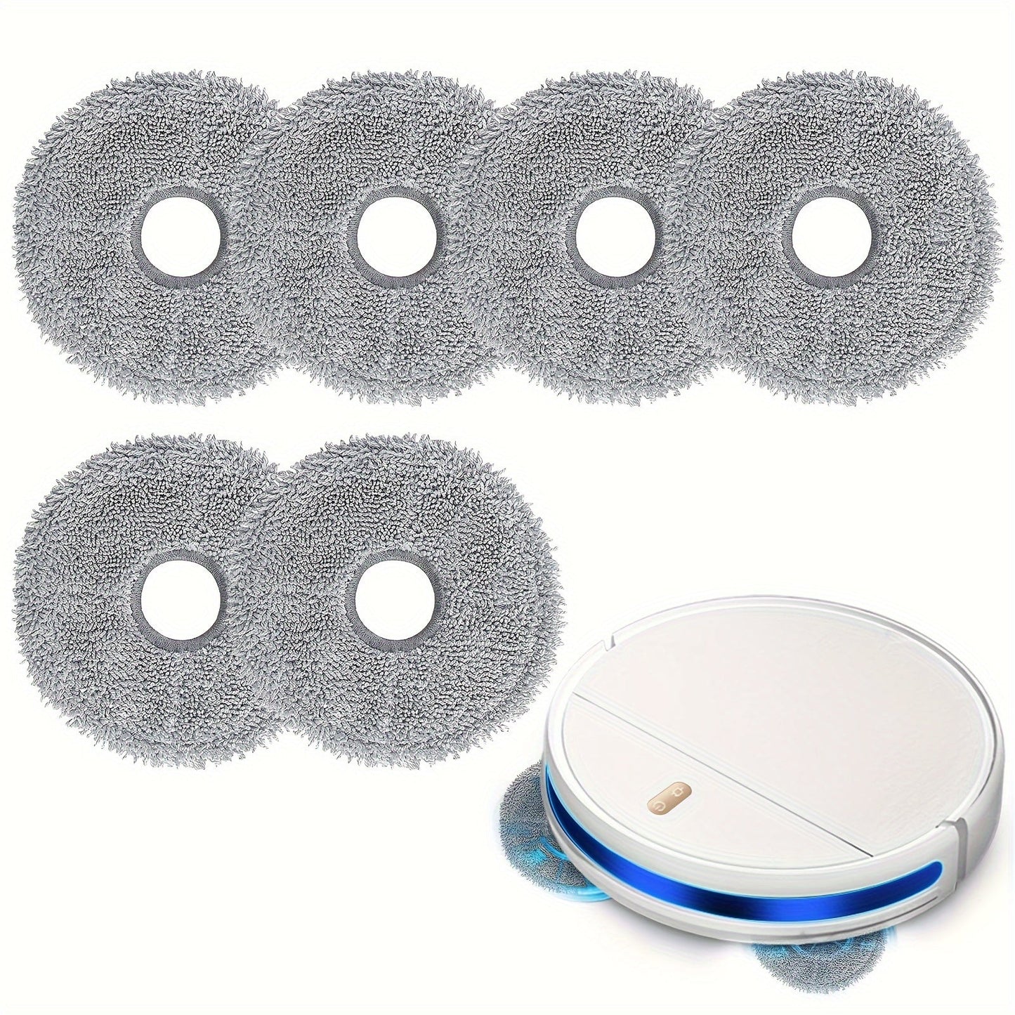 High quality microfiber washable fabric cloths for Dreame L10 Ultra, L10s Pro, L10s, L20 Ultra, and Xiaomi X10+ robot vacuum cleaners - 6 pieces included.