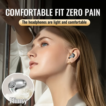 Senbowe Wireless Sleep Headphones - Ultra-Thin Design with Dual Noise Reduction MICs, Low Latency, Wireless 5.0, On-Ear Sports Earbuds for iOS & Android, Gaming - Ideal for Peaceful Sleep.