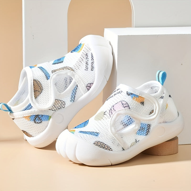 Lightweight, non-slip mesh sandals for infants and toddlers, ideal for summer.