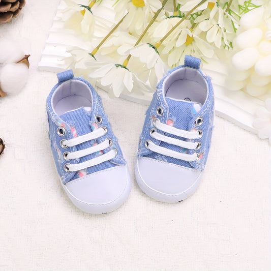 Customized baby cowboy sports fashion canvas shoes, lightweight, anti-slip, ideal for daily and sports wear in spring and autumn.