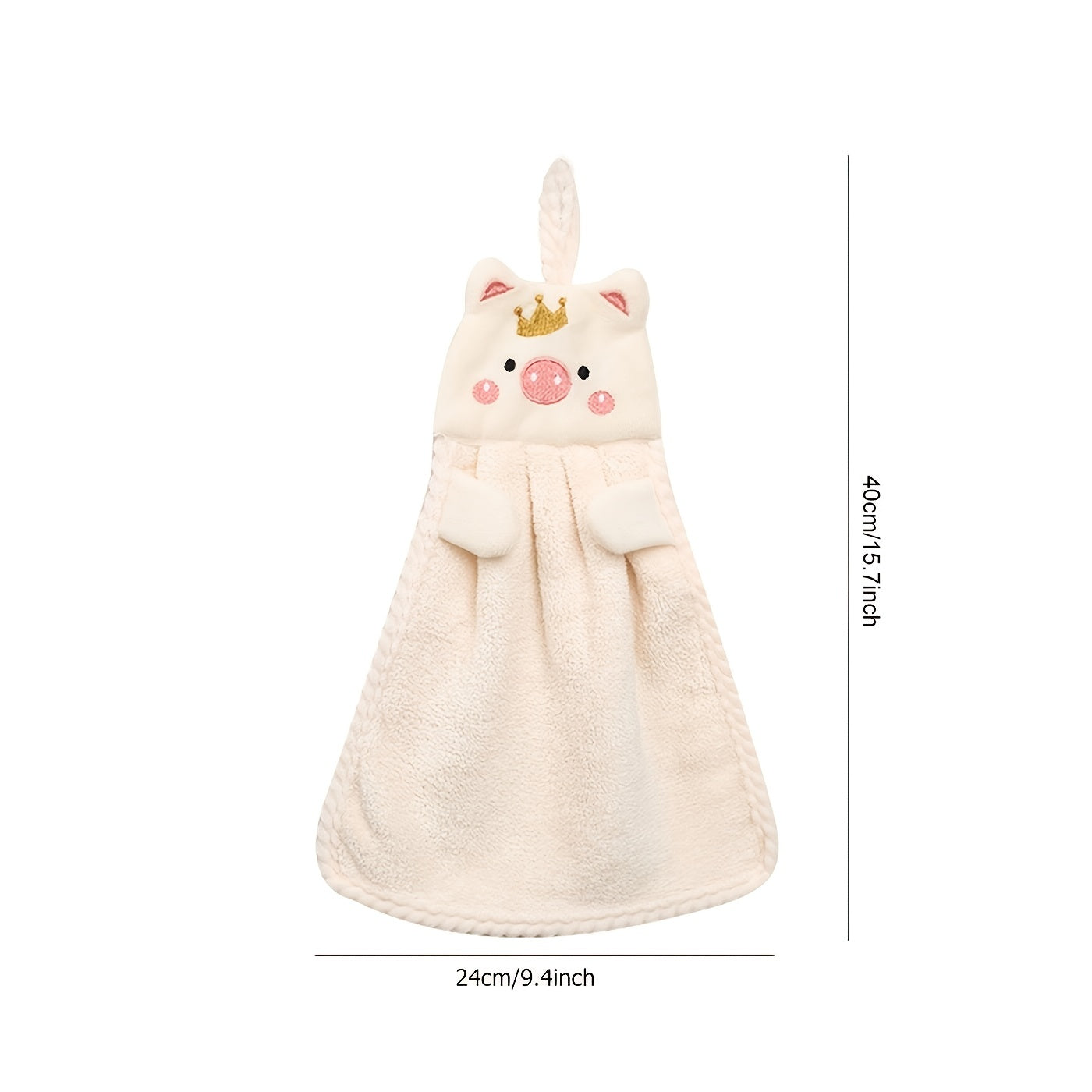 Cute pig hand towel for household use, absorbent and versatile.