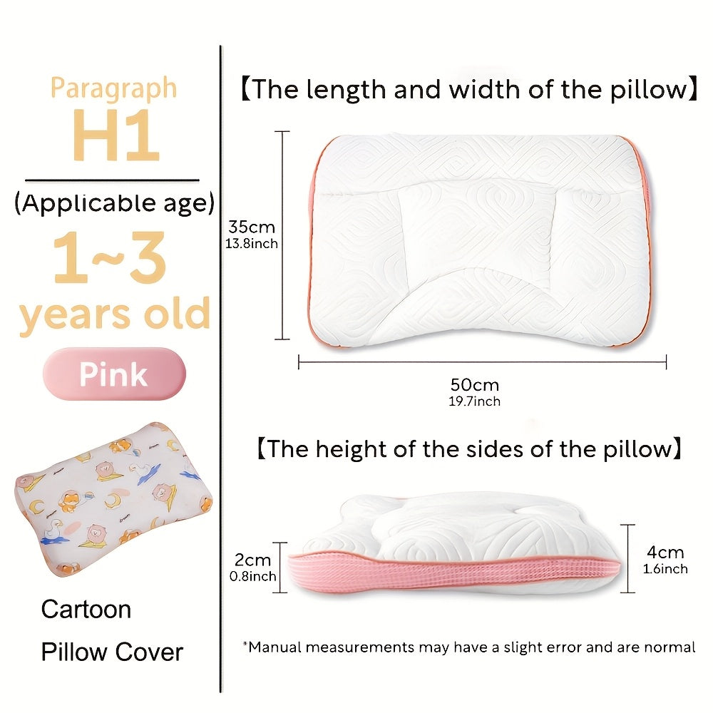 Animal pattern pillow for kids, ideal for side and back sleeping, great for travel