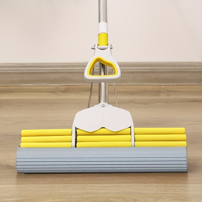 One stainless steel handle sponge roller mop for floor cleaning, measuring 38.0cm. This durable mop absorbs water efficiently and is perfect for home cleaning. Get your hands on this essential cleaning supplies today.