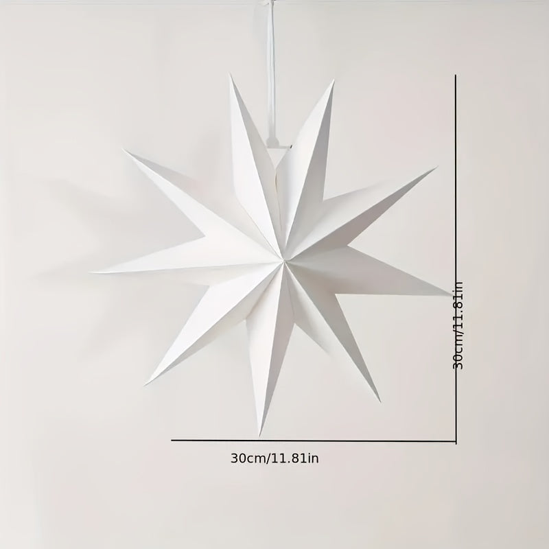 Christmas Nine-pointed Star Party Decorations, Suitable for Weddings, Birthdays, Shopping Malls, Festivals, and Origami Pendants. Available in 1, 3, 5, or 9 pieces.