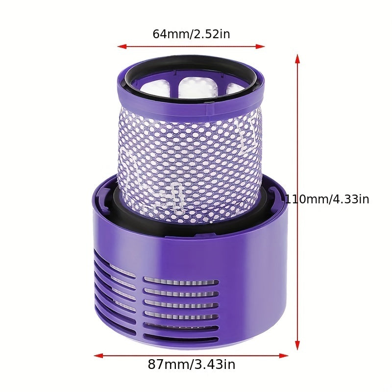 Two washable replacement filters for Dyson V10 SV12 Cyclone Animal Absolute Total Clean vacuum cleaner parts.