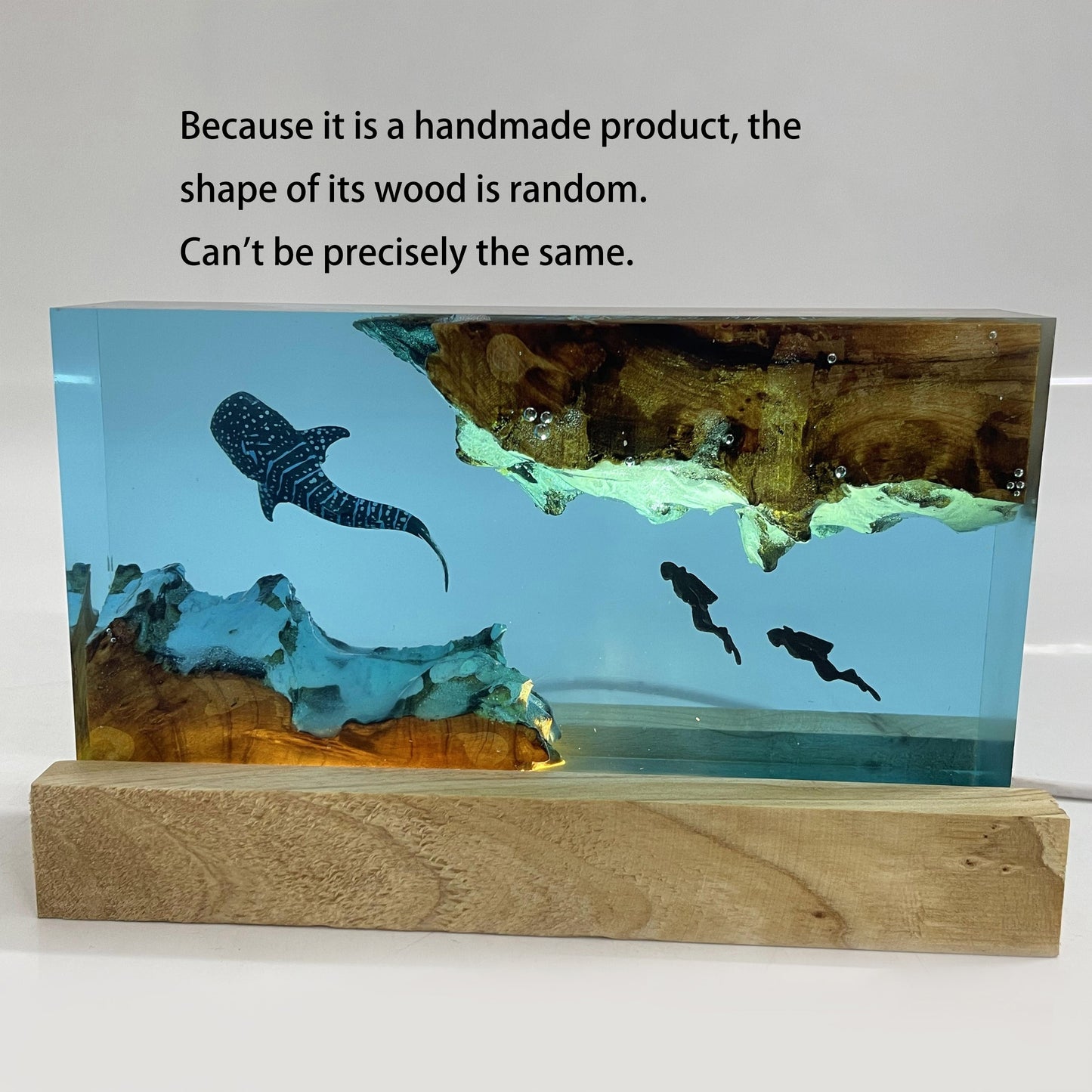 Handmade whale resin lamp, unique bedside lighting and décor for bedroom, perfect gift.