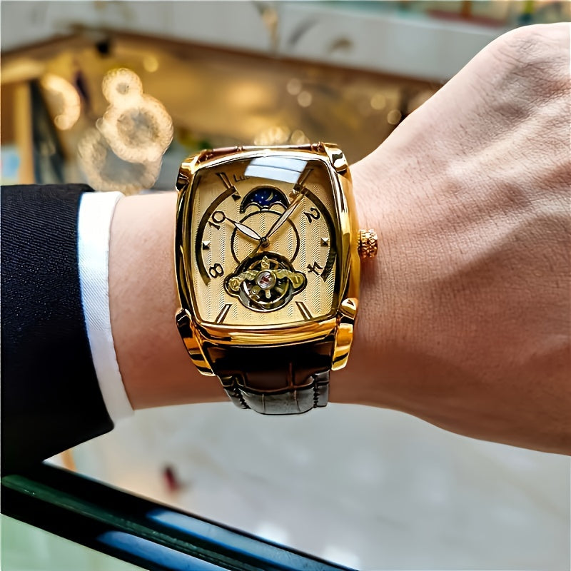 High-value luxury tourbillon mechanical watch for men, suitable for business, fashion, sports, and daily wear. Perfect birthday gift.