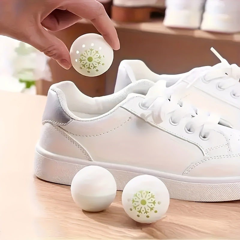 Get a pack of 6/12 Odor Eliminating Scented Balls for Powerful Foot & Shoe Deodorizing - Enjoy Long-Lasting Freshness for Sports, Leather Shoes, And Cabinets - Made with Natural Fragrances, Reusable