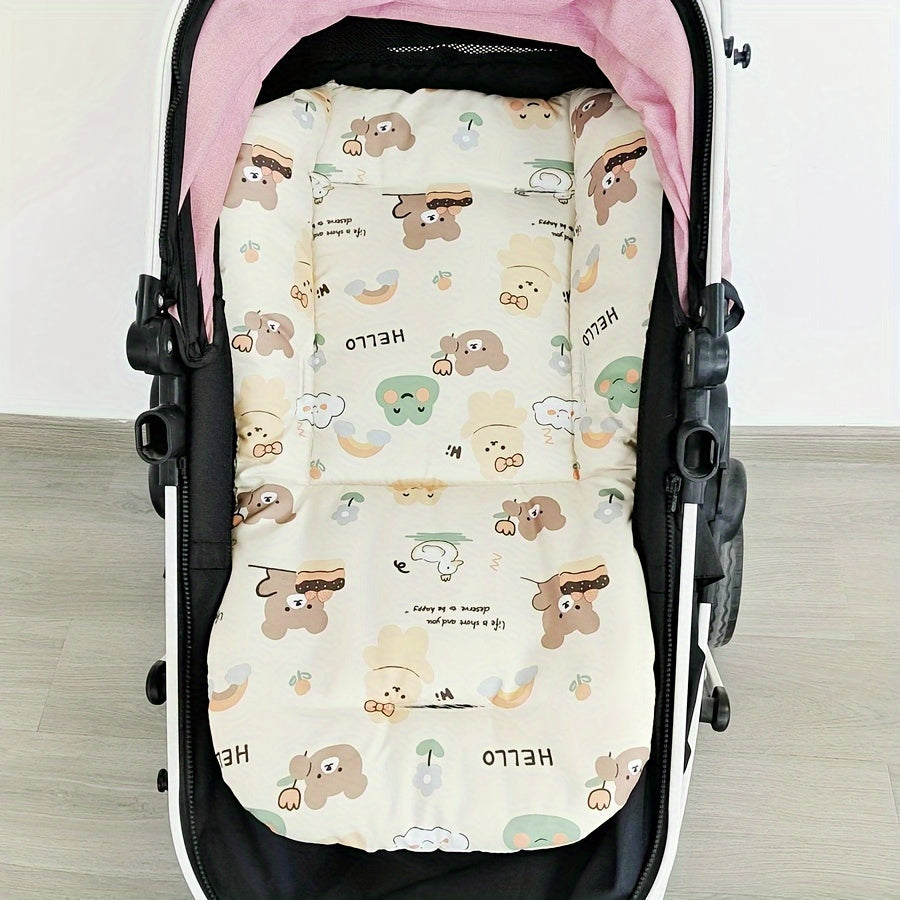 Soft and Cushy Car Seat Cushion for Kids - Breathable and Perfect for Strollers & High Chairs, with Cute Bear and Duck Patterns, Includes Insertion Pad, Designed for Young Children.