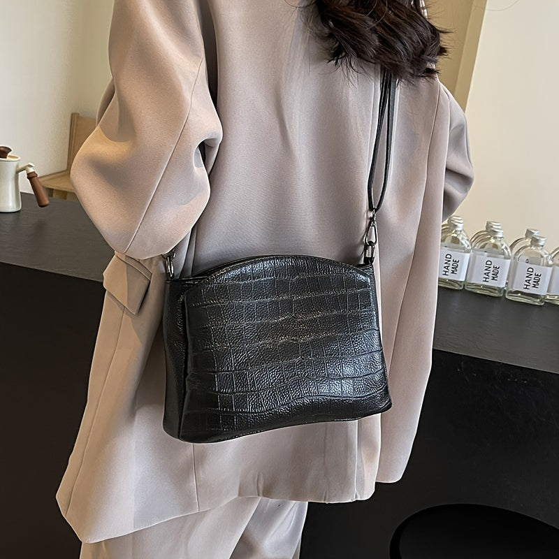 New fashion leather crossbody bag for women with multiple layers and soft leather shoulder strap.