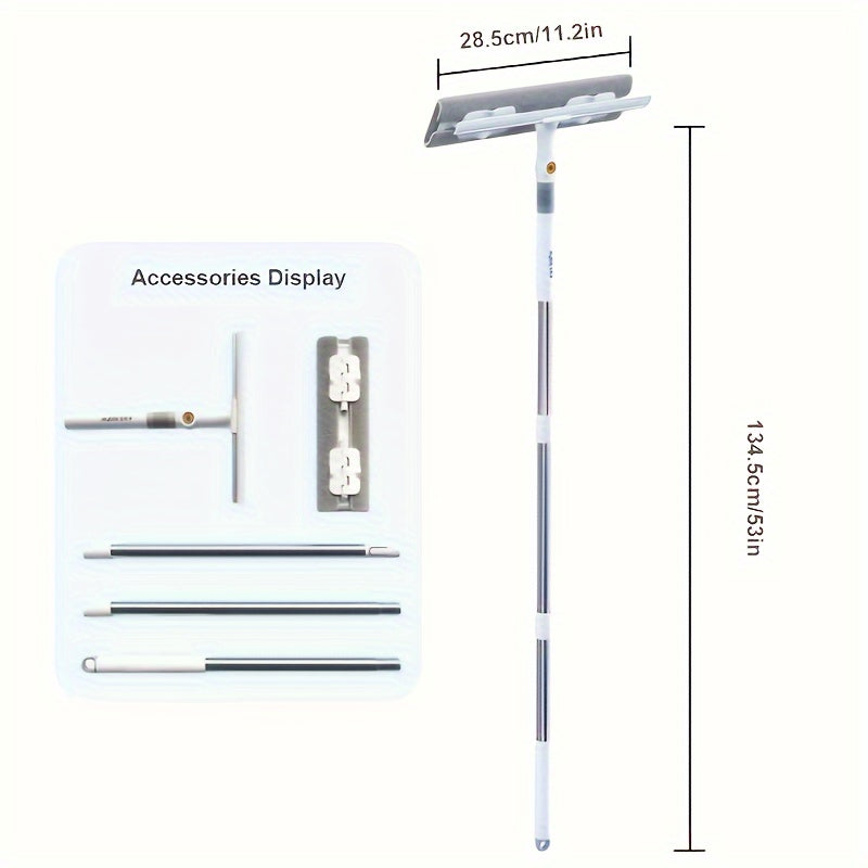 Versatile Glass Wiper with Plastic & Stainless Steel Components, Perfect for Cleaning Windows, Bathroom, Outdoor Surfaces, Walls, and Floors