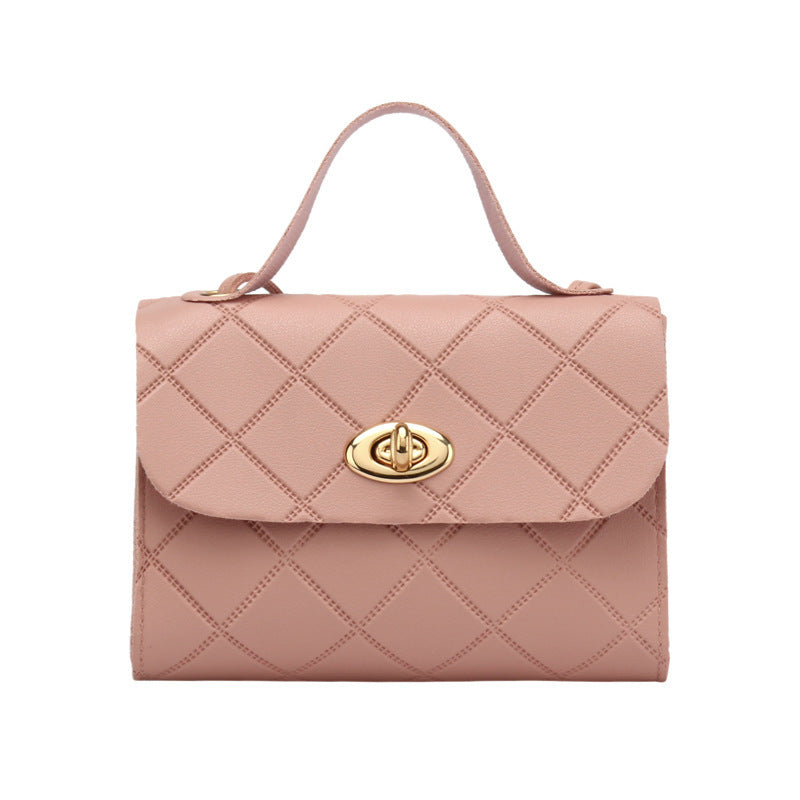 Timeless Elegance Women's Quilted Crossbody Bag: Soft, High Capacity, Elegant Striped Design with Golden-Tone Clasp & Adjustable Strap, Available in White, Red, Black, Pink, and Brown;