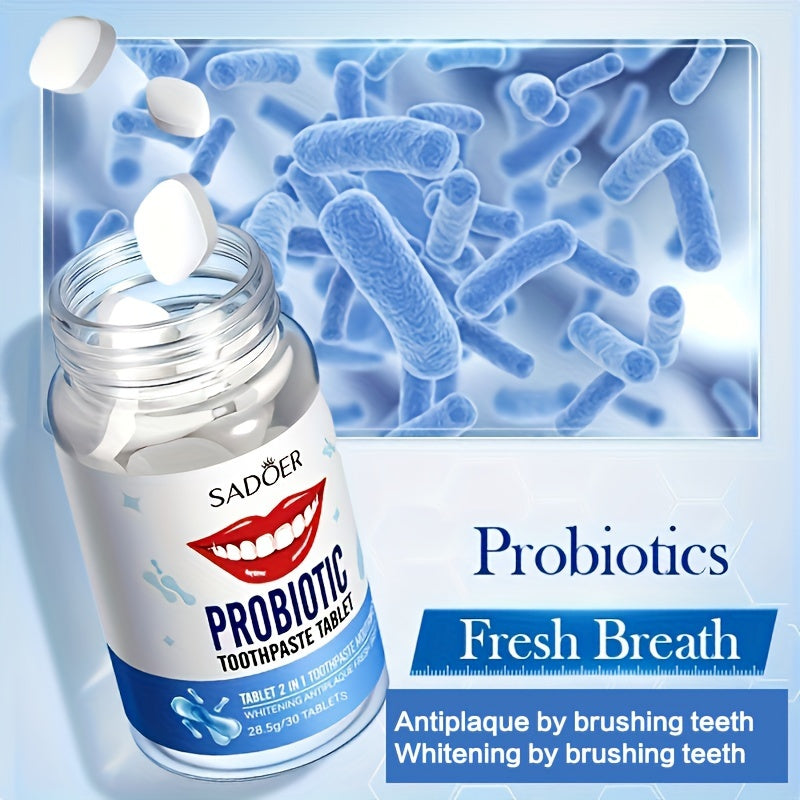 Probiotics Solid Toothpaste, Deeply Cleaning, Fresh Breath, Travel-friendly 28.5g(1.01oz)