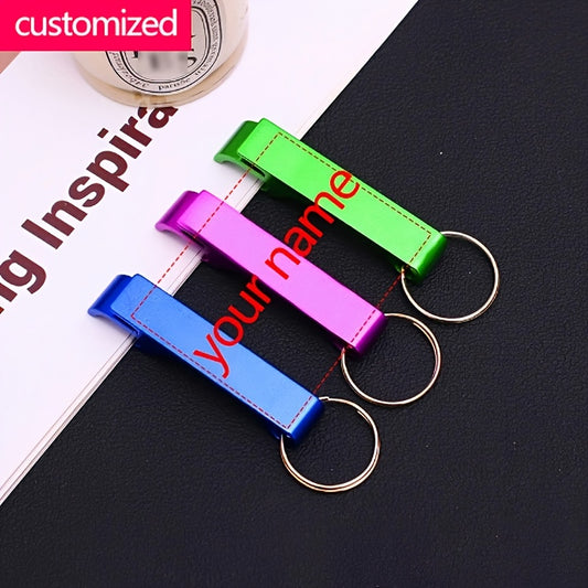 Personalized beer bottle opener keychain with logo, perfect for festivals and gifts. Durable alloy, portable and multi-functional. Great for beer lovers.