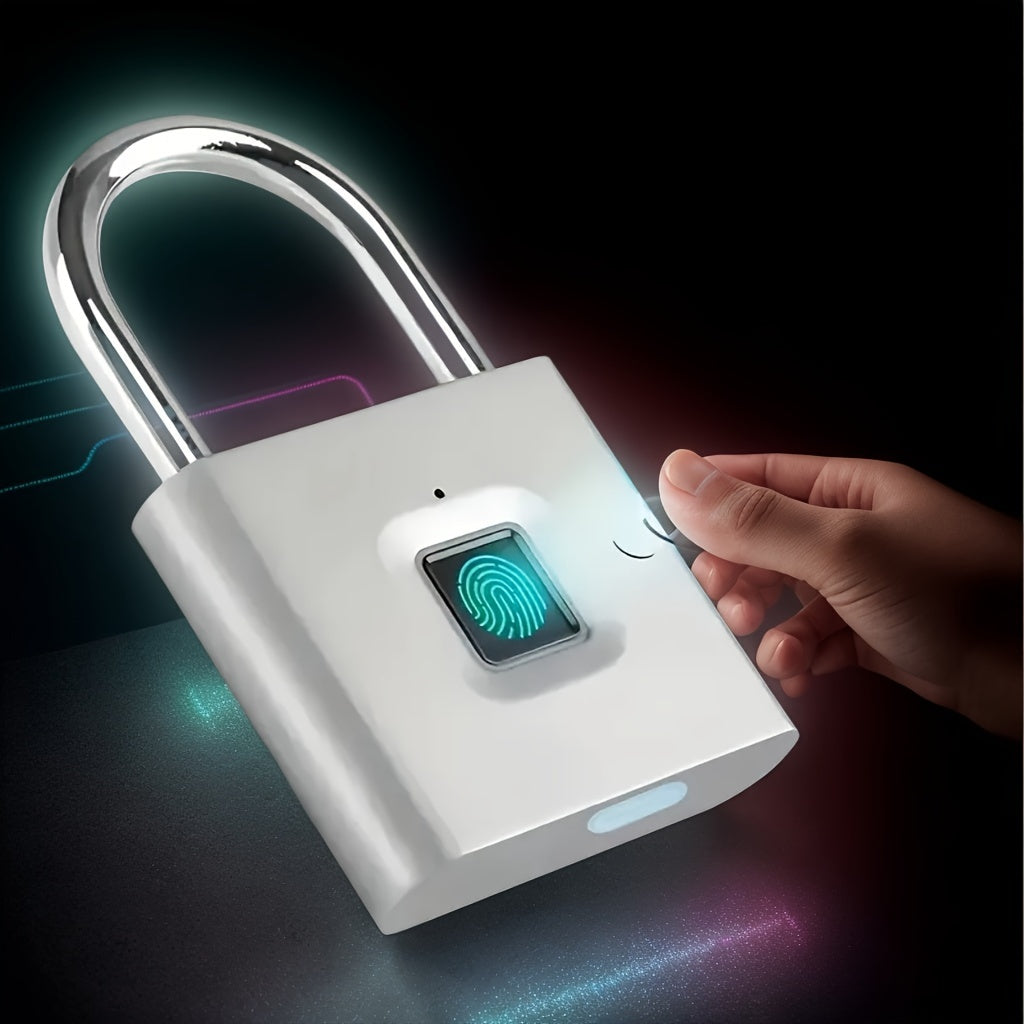 Mini Smart Fingerprint Padlock for Suitcase: USB Rechargeable, Keyless Anti-theft Lock