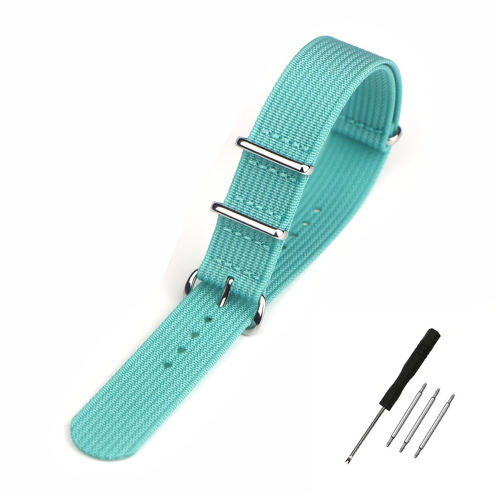 18mm 20mm 22mm Ribbed Nylon Watch Strap, Braid Ballistic Fabric Watch Band Accessory