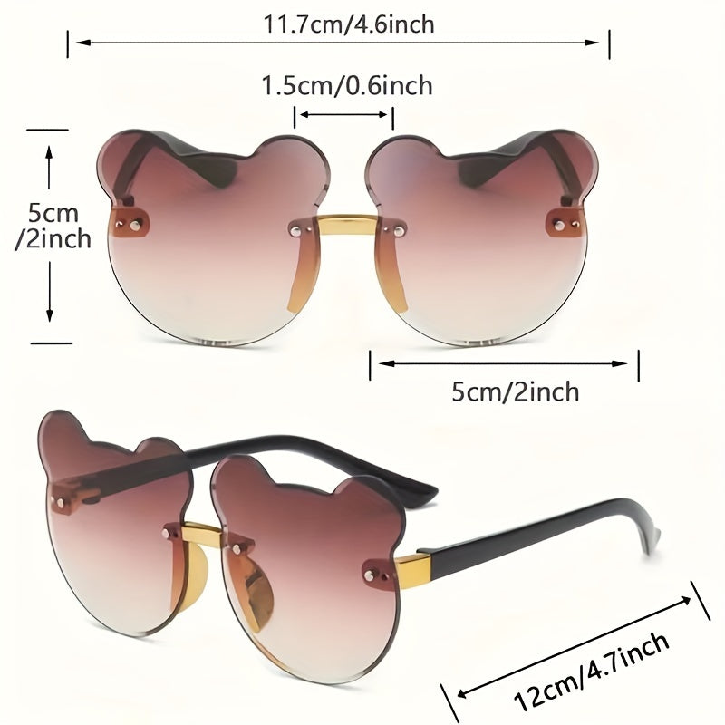 4 шт. Модные очки для подростков с рамками в форме ушей медведя для защиты на улице, идеально подходят для вечеринок у бассейна и в качестве подарков на особые случаи.