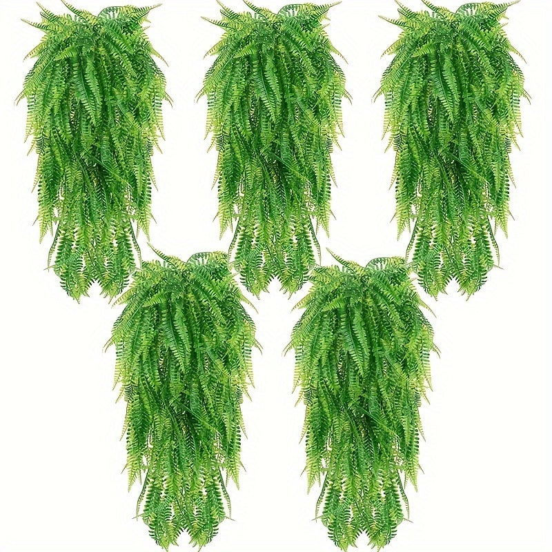 5pcs of artificial hanging eucalyptus vines, UV resistant and suitable for indoor and outdoor walls. Perfect for weddings, room decorations, bedrooms, Christmas, and Thanksgiving.