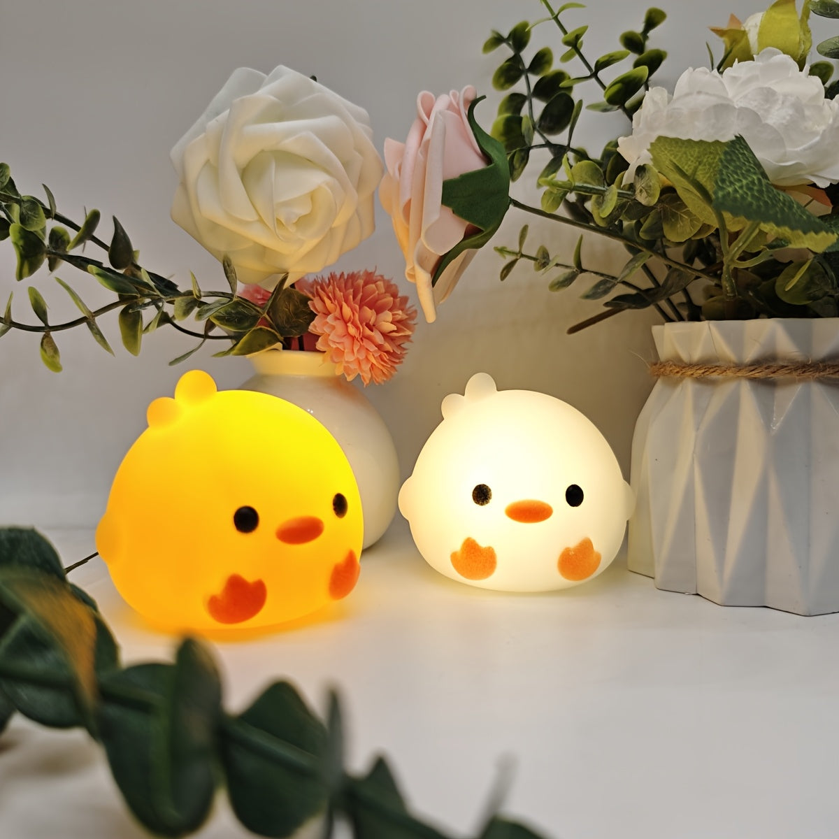 Duck LED night light with toggle control and battery-power, perfect gift for friends and family.