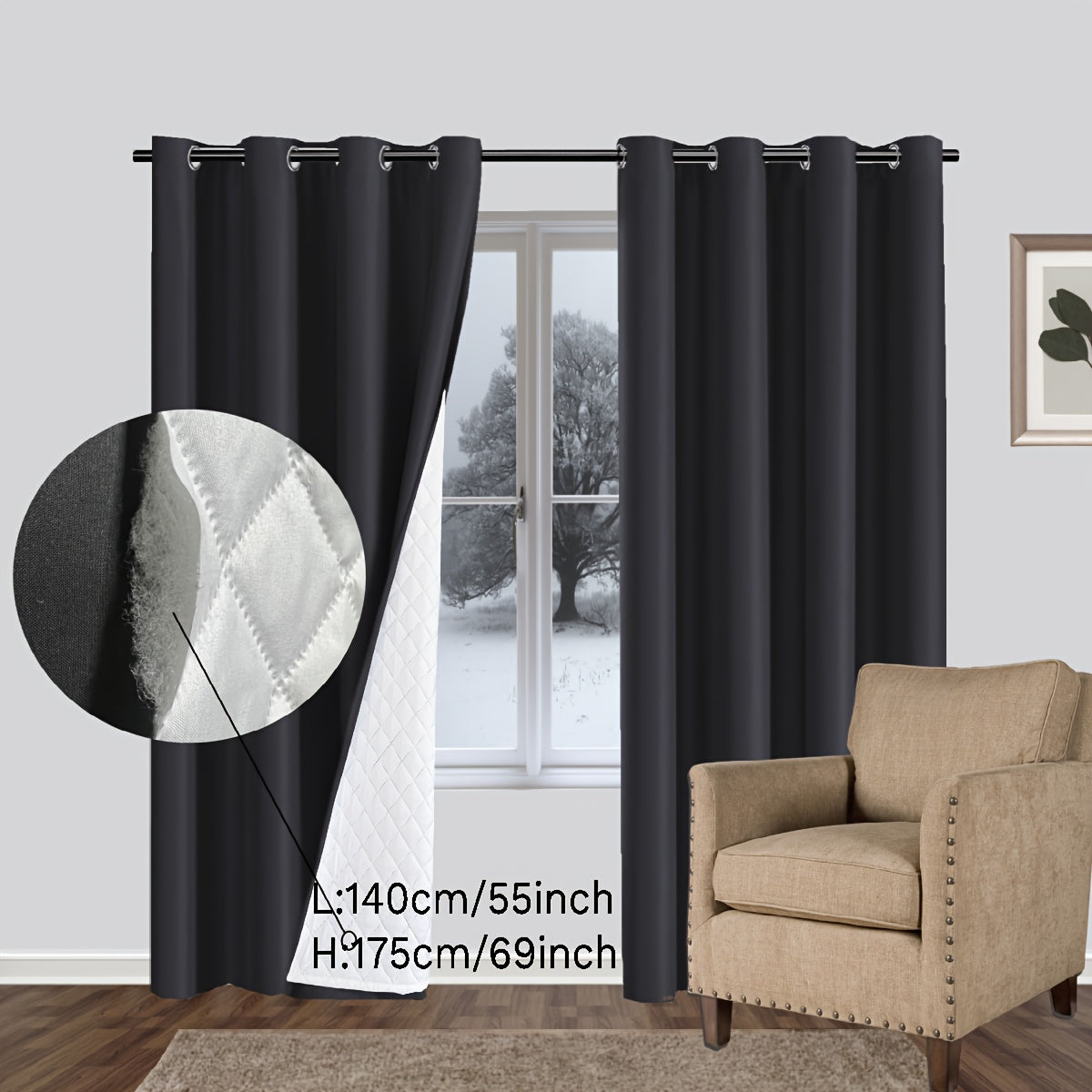 Thickened curtain panels that are warm, soundproof, windproof, and reduce noise, ideal for modern home decor as door curtains or partition curtains.