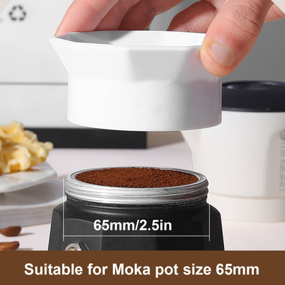 Moka Pot Dosing Funnel and Distributor Tool Set for Espresso Coffee - Includes Rotary Powder Dosing Ring Machines and Coffee Leveling Tool to Easily Distribute and Tamp Grounds in Moka Coffee Pots