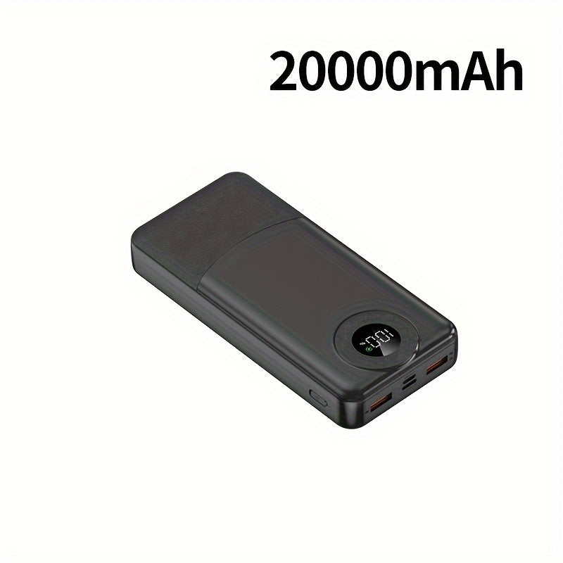 20000mAh power bank with super fast charging, LED display, dual input/output, suitable for iPhone and Android devices. Perfect for outdoor emergencies.