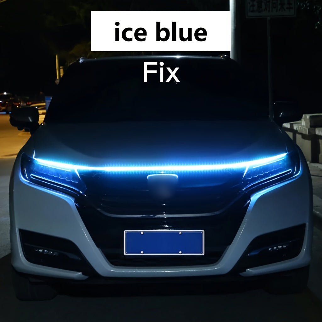 LED Car Hood Decorative Light Strip - Dynamic Flow, Always On, 12V Hardwired